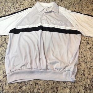 Vintage 80s Classic Gray and Black Men's Polo Shirt